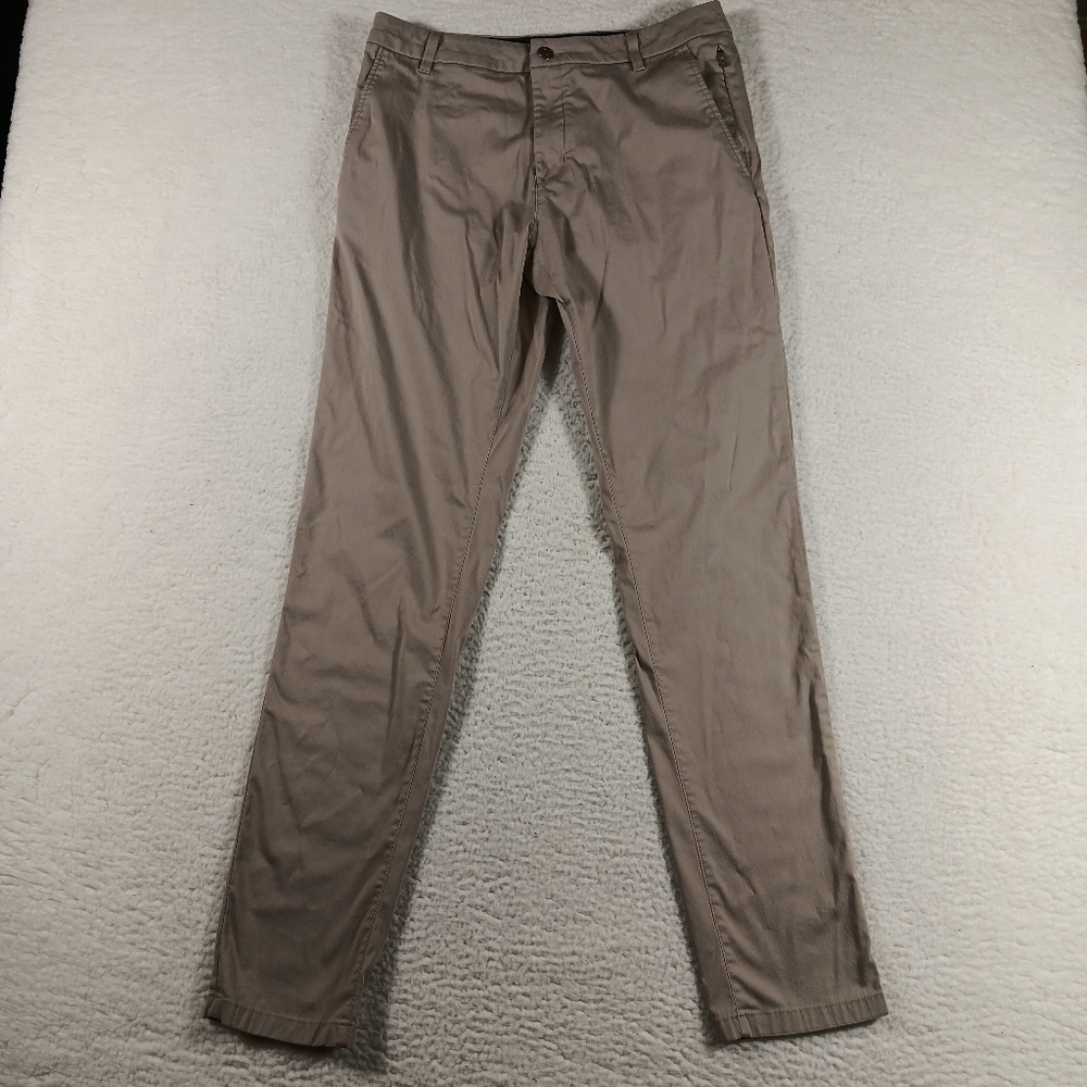 Birddogs Pants Mens 32x34 Tan Stretch Khakis Slim Fit Performance Golf Unlined